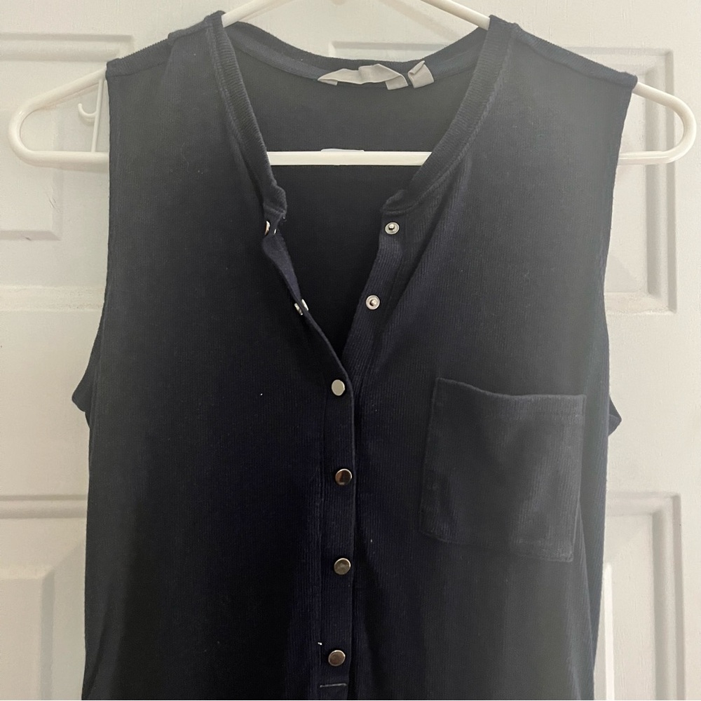 Athleta Navy Ribbed Sleeveless Maxi Dress - Picture 3 of 6